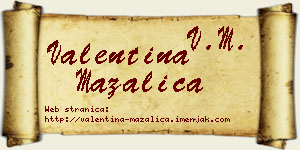 Valentina Mazalica vizit kartica